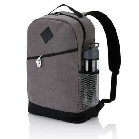 Unprinted Modern Backpack with a mesh side pocket available at Helloprint.