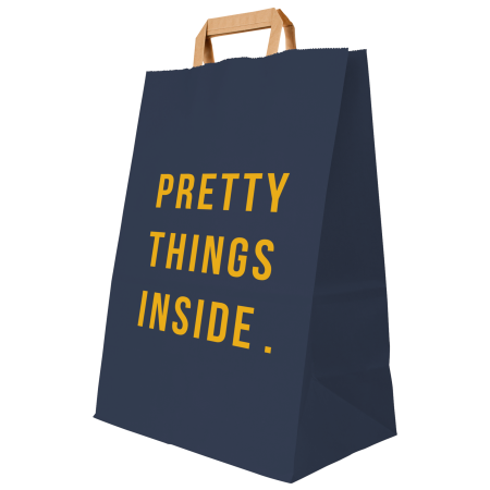 A blue coloured paper bag available with personalised printing solutions for a cheap price at Helloprint