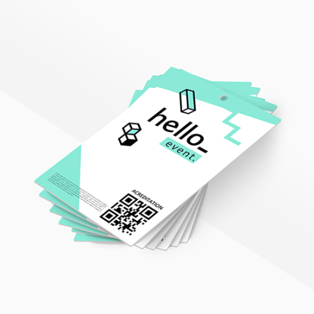 PVC card with circular punch hole. Work card. Produced by Helloprint