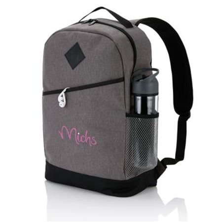 Personalised Modern Backpack with a Front Logo Display Example available at Helloprint.