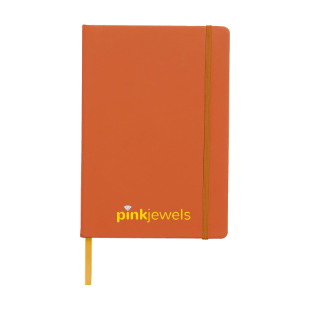 An orange A4 pocket notebook available at Helloprint with personalised printing solutions for a cheap price