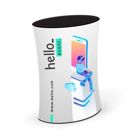 An oval exhibition counter icon used by Helloprint 