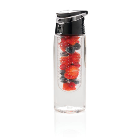Personalised Black and Clear Lockable Infuser Water Bottle, available at Helloprint