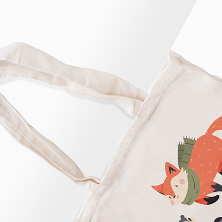 Long Handle Cotton Bags - Full Colour