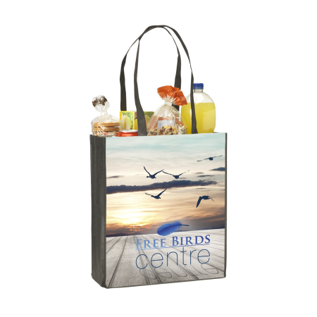 Cheap and sturdy tote bag with long straps, ideal for shopping. Personalise it at Helloprint with your own logo or design.