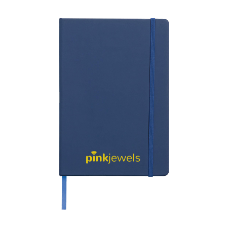 A blue coloured note book available with customised printing solutions for a low price at Helloprint