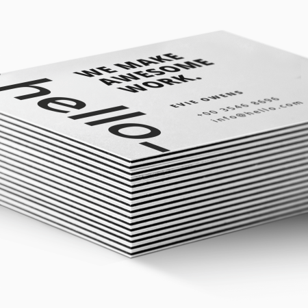 A stack of multi-layer business cards available at Helloprint with customised printing options for a cheap price