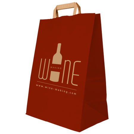 A red coloured paper bag available with personalised printing solutions for the cheapest prices at Helloprint