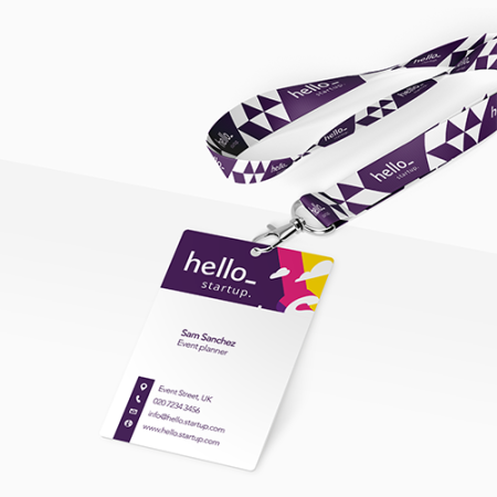 A PVC Card with a circular hole punched in, available at Helloprint with custom printing solutions for cheap prices