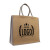 Grey Coloured Jute Bag with a Logo Display Example on the Front, available at Helloprint