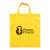 Yellow short handle cotton bags printed with a business logo 