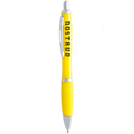 A  yellow high quality printed pen, available to be printed with a custom logo at Helloprint.