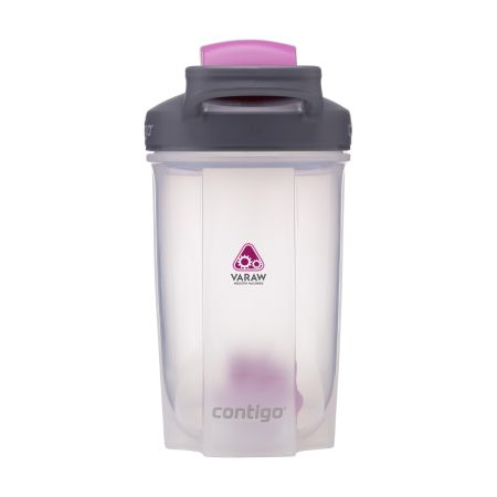 A pink coloured Contigo Shake & Go shaker bottle available at Helloprint with customised printing solutions for cheap prices