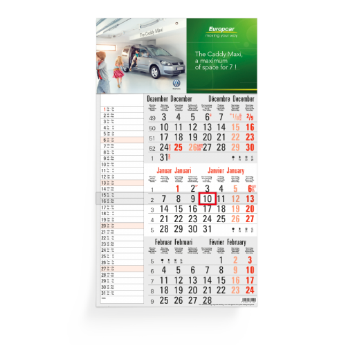 3 Months Calendars Memo