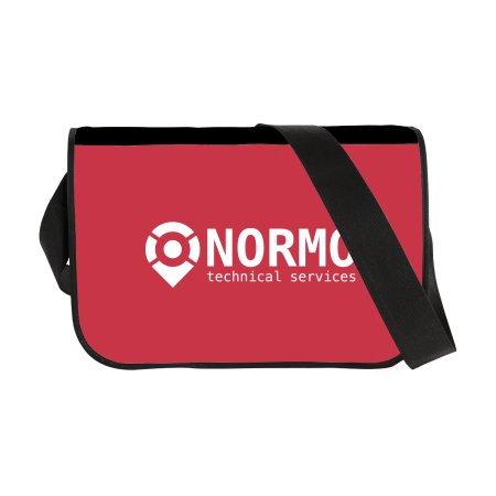 A red full colour postman bag available at Helloprint with custom printing options for a cheap price