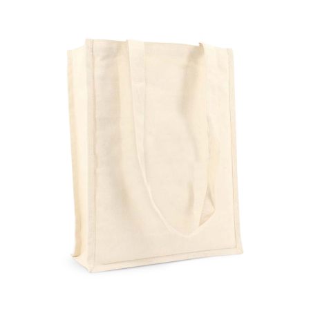 A beige coloured premium Canvas bag available with customisable printing solutions for cheap prices at Helloprint