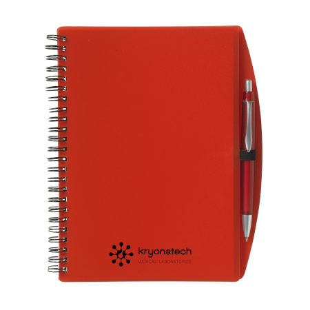 A Kryonetech notebook available to be printed with a custom logo or image at Helloprint.